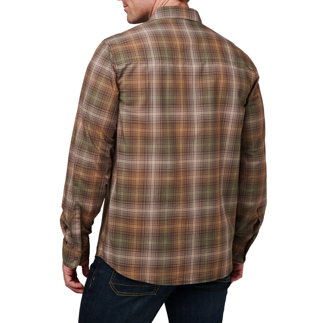 Рубашка тактическая 5.11 Tactical Igor Plaid Long Sleeve Shirt M Umber Brown Plaid - изображение 2