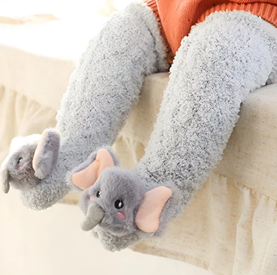 Теплые носки детские из мягкой махровой ткани серые one size 0-4 года - изображение 2