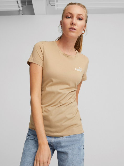 Футболка жіноча Puma Ess+ Embroidery Tee 848331-89 M Бежева (4065453141720) - зображення 1