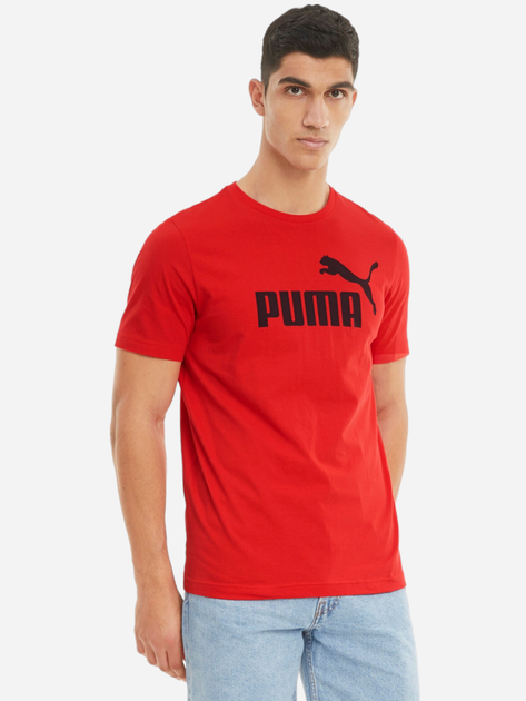 Футболка чоловіча Puma Ess Logo Tee High 586666-11 XL Червона (4063697393721) - зображення 1