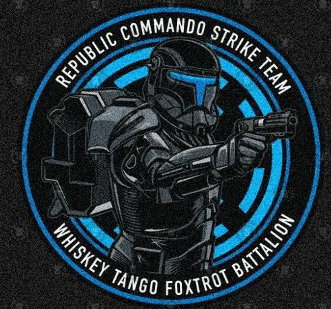 Шеврон патч " Star Wars Republic commando strike team чёрный " на липучке велкро - изображение 1