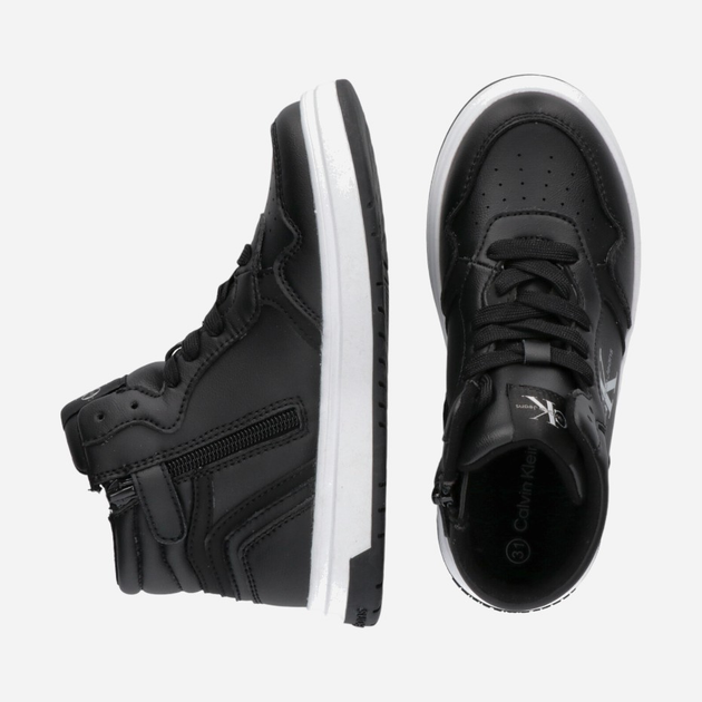 Підліткові високі кросівки для хлопчика Calvin Klein Jeans SNEAKER V3X9-80730-1355999 35 Чорні (8052578374580) - зображення 4