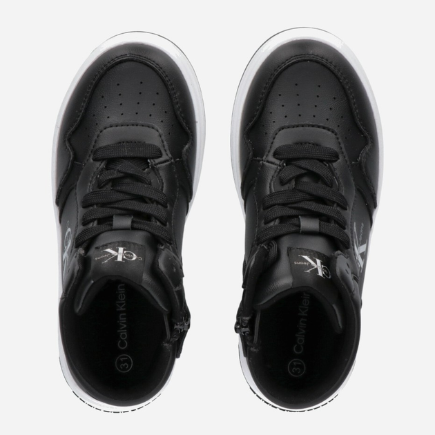 Підліткові високі кросівки для хлопчика Calvin Klein Jeans SNEAKER V3X9-80730-1355999 35 Чорні (8052578374580) - зображення 5