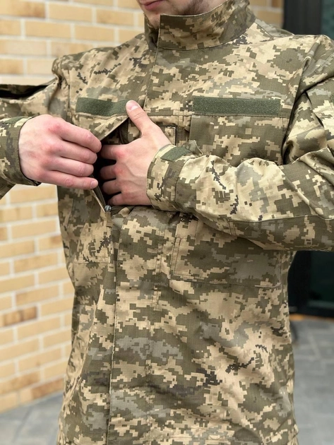 Военная тактическая форма Пиксель полевая уставная форма рип стоп ВСУ комплект одежда брюки и китель 62 - изображение 2