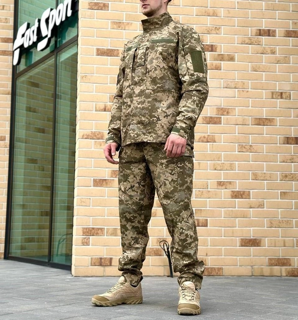 Військова тактична форма Піксель польова статутна форма ріп стоп ЗСУ комплект одяг штани та кітель 58 - зображення 1