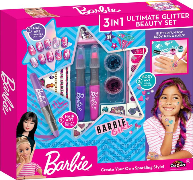 Набір для дитячої творчості Cra-z-Art Barbie для макіяжу 3 в 1 Ultimate Glitter (884920340725) - зображення 1