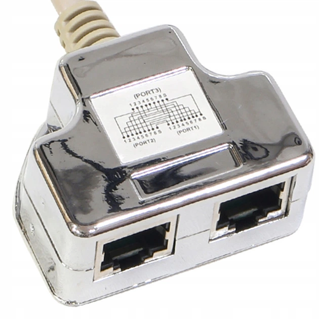 Розгалужувач витої пари, UTP, cat.5e, 1*Male/RJ45-2*Femail/RJ45 ...