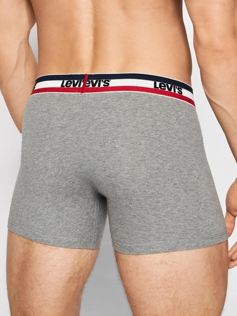 Набір трусів-боксерів чоловічих 3 шт Levi's Logo Boxer Brief 3P 1000028700040 S Чорний/Сірий (8720245095587) - зображення 3