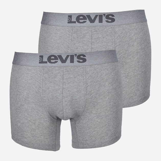 Набір трусів шорти чоловічий 2 шт Levi's Melange Wb Boxer Brief Organic Co 2P 7012039230040 L Сірий (8720245288873) - зображення 1