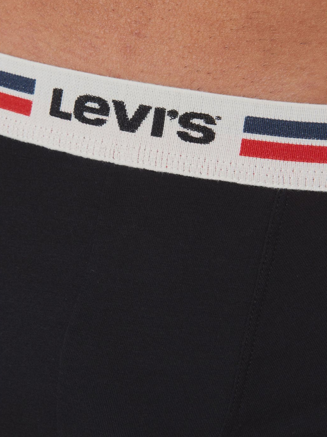 Набір трусів-боксерів чоловічих 2 шт Levi's Logo Boxer Brief Org 2P 7012228430010 S Чорний (8720245437905) - зображення 4