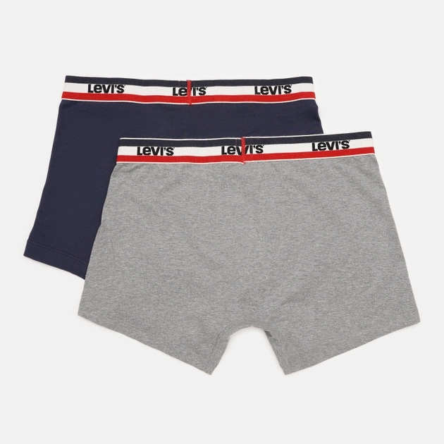 Набір трусів-боксерів чоловічих 2 шт Levi's Logo Boxer Brief Organic Co 2P 7012239080020 S Сірий/Темно-синій (8720245438124) - зображення 4