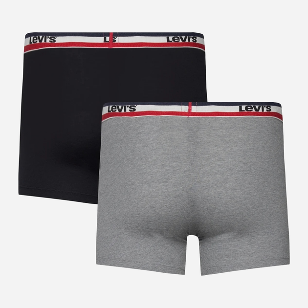 Zestaw majtek szorty męski 2 szt Levi's Logo Boxer Brief Organic Co 2P 7012239080030 S Czarny/Szary (8720245438179) - obraz 2