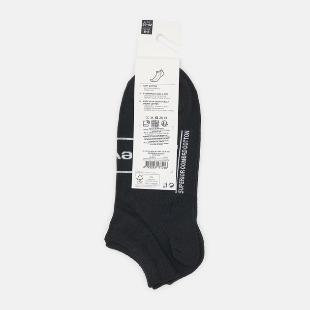 Набір жіночих шкарпеток коротких бавовняних 2 пари Levi's Low Cut Sport 2P 7012039530060 35-38 Чорний (8720245177009) - зображення 2