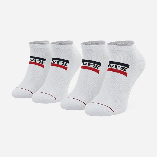 Набір чоловічих шкарпеток коротких бавовняних 2 пари Levi's Low Cut Logo 2P 7012195070010 43-46 Білий (8720245286190) - зображення 1