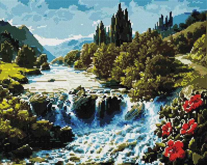 Алмазная мозаика Красивый водопад 40х50 см ColorArt SP081 - изображение 2