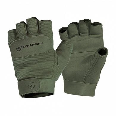 Рукавиці тактичні безпалі Pentagon Duty Mechanic 1/2 Gloves Олива L - изображение 1