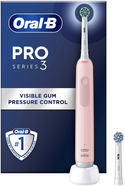 Elektryczna szczoteczka do zębów Oral-B Braun Pro Series 3 Cross Action Pink (8006540802083) - obraz 1