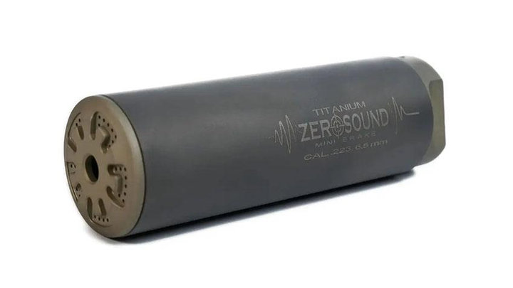 Саундмодератор Zerosound TITAN MINI Brake .223cal, .243, 5,45, 6,5 Creedmoor(triple gas unloading system) Сірий - зображення 1