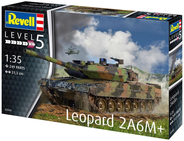 Prefabrykowany model repliki Revell Czołg Leopard 2 A6M+ poziom 5 skala 1:35 (4009803033426) - obraz 1