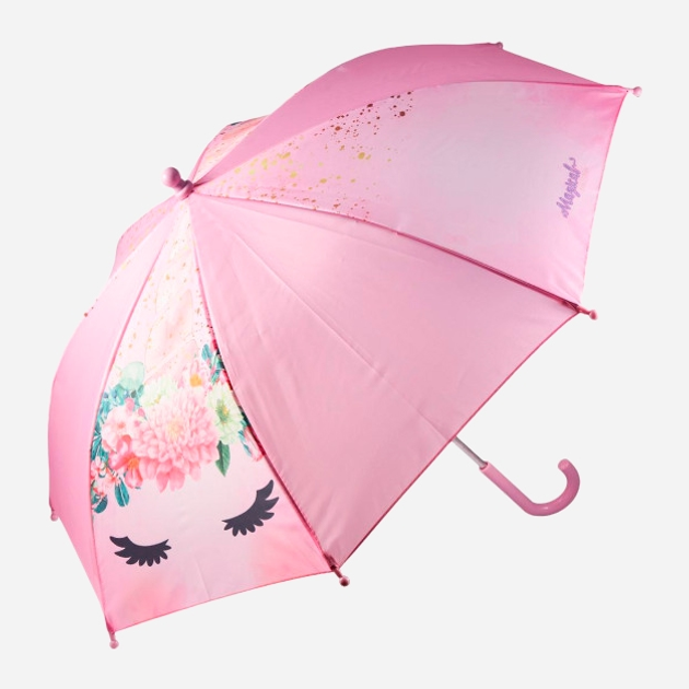 Дитяча парасолька-тростина повний автомат Euromic Unicorn Flowers Рожевий (5701359802745) - зображення 1