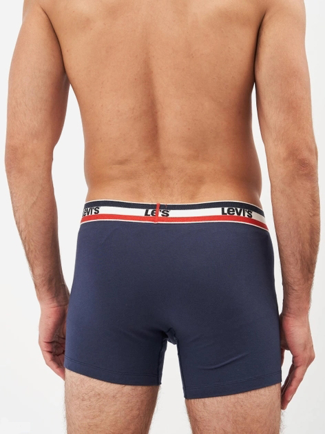 Zestaw majtek męskich typu bokserki 3 szt Levi's Logo Boxer Brief 3P 1000028700010 2XL Szary/Granatowy (8720245095525) - obraz 3