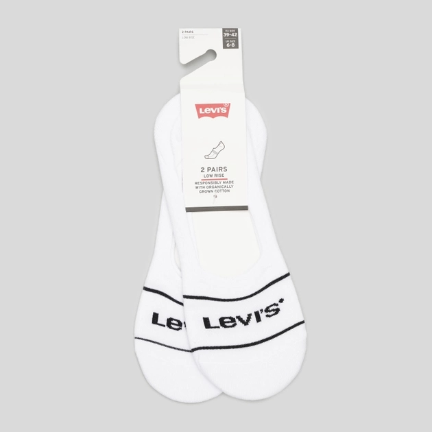 Набір чоловічих слідів 2 пари Levi's Low Rise Sport 2P 7012195080010 39-42 Білий (8720245286367) - зображення 1