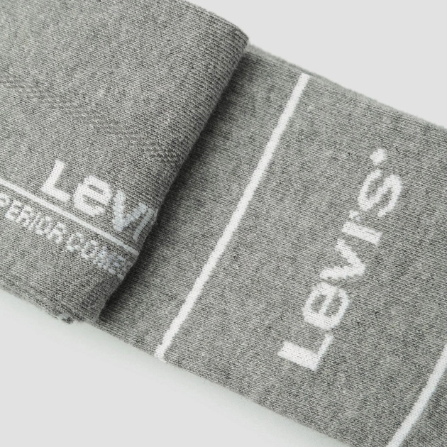 Zestaw skarpet męskich 2 pary Levi's Short Cut Logo Sport 2P 7012105670090 43-46 Szary (8720245185660) - obraz 3
