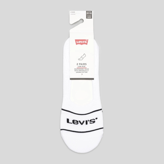 Набір чоловічих слідів 2 пари Levi's Low Rise Sport 2P 7012195080010 43-46 Білий (8720245286374) - зображення 2