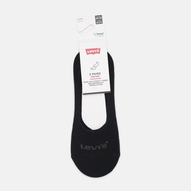 Набір чоловічих слідів 2 пари Levi's Low Rise Tencel Org Co 2P 7012246770010 39-42 Чорний (8720245507578) - зображення 2