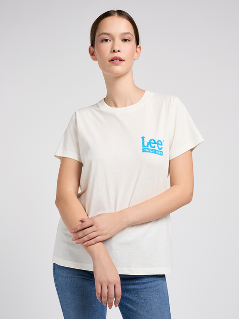 Koszulka damska bawełniana Lee 112351130 S Biała (5401019927084) - obraz 1