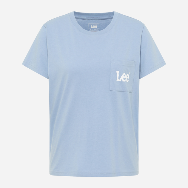 Футболка бавовняна жіноча Lee 112350254 XS Блакитна (5401019826615) - зображення 6