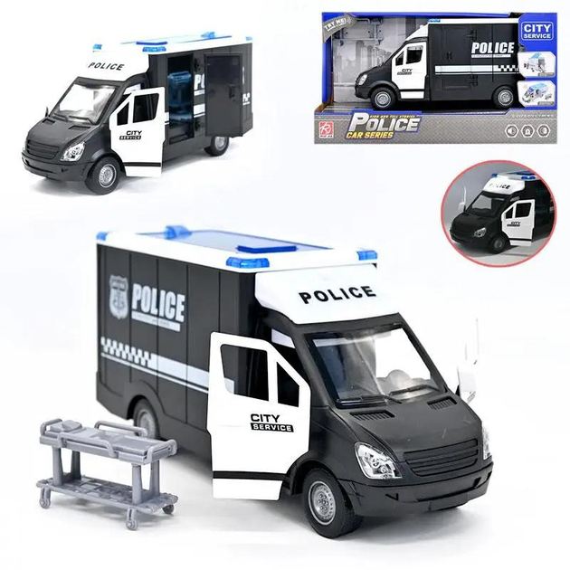 Машина инерционная ToyCloud ПОЛИЦИЯ фургон свет, звук, мигалки – фото ...