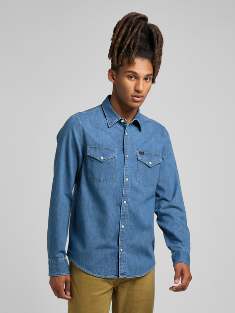 Сорочка джинсова чоловіча Lee 112320163 XL Блакитна (5401018879209) - зображення 1