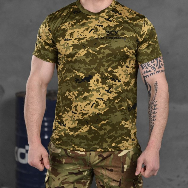 Потоотводящая мужская футболка с принтом "За победу" пиксель размер L - изображение 1