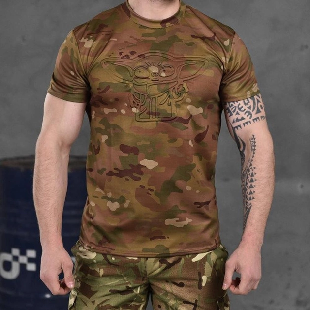 Потовідвідна чоловіча футболка Punishment з принтом "Йода" мультикам розмір L - зображення 1