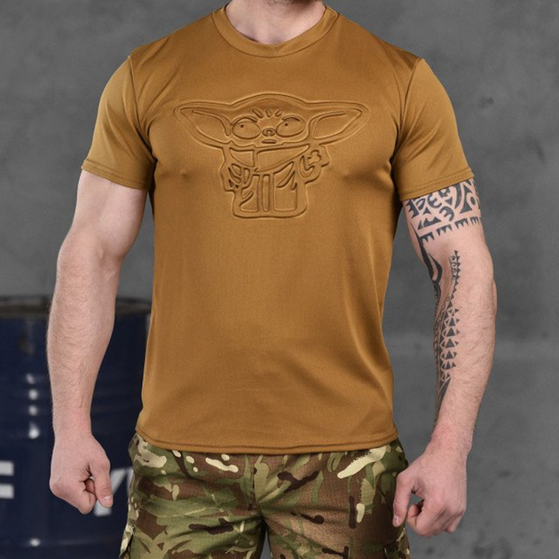 Потоотводящая мужская футболка Punishment с принтом "Йода" койот размер S - изображение 1