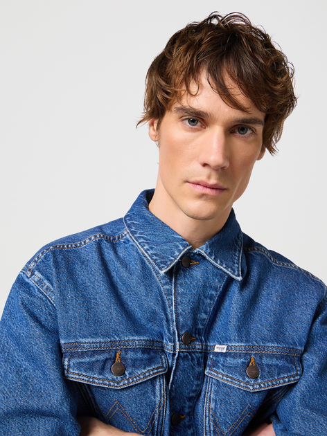 Kurtka jeansowa męska Wrangler 112351265 XL Niebieska (5401019936604) - obraz 4