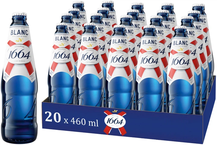 Упаковка пива Kronenbourg 1664 Blanc світле 4.8% 0.46 л х 20 шт