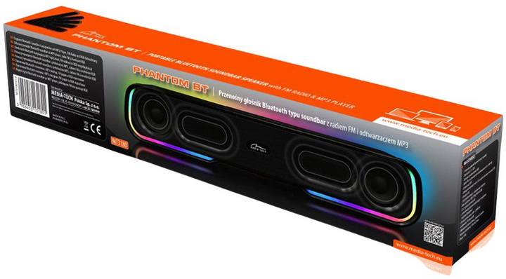 Акустична система Media-Tech Phantom BT 2.0 Bluetooth Soundbar 10 Вт LED Light (MT3180) - зображення 5