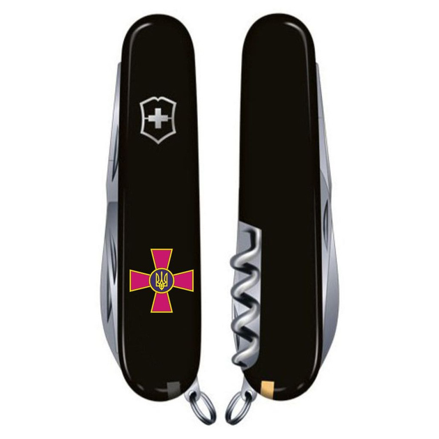 Ніж Victorinox Huntsman Army Black "Емблема ЗСУ" (1.3713.3_W0010u) - изображение 2