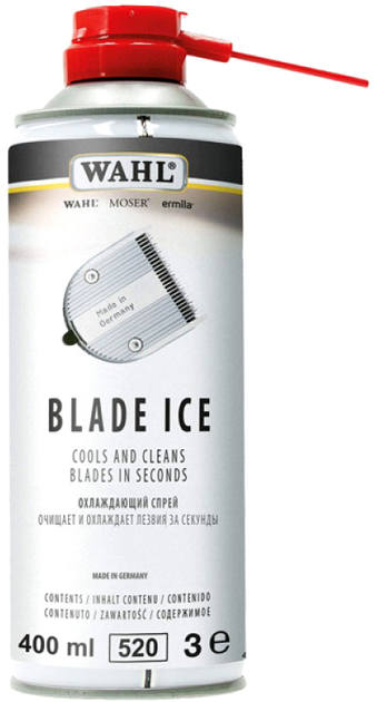 Środek do dezynfekcji i czyszczenia noży Moser Blade Ice 4 w 1 Spray 400 ml (4015110008583) - obraz 1