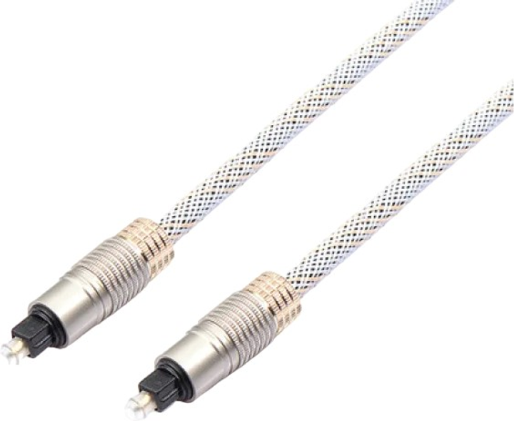 Kabel optyczny Reekin Toslink Slim 2 m Silver/Gold (CAB-013-2M) - obraz 1