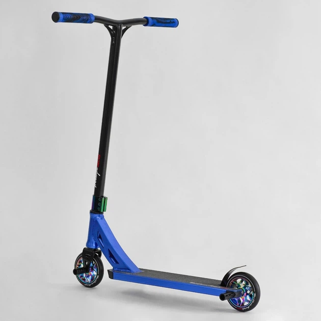 Трюковий самокат Best Scooter Freestyle N-12740 з кермовою системою HIC, колеса 120 мм + 2 пеги, Синий - зображення 7