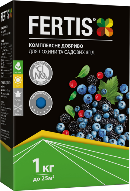 Удобрение для голубики и садовых ягод Fertis без хлора и нитратов 1 кг (10508716) - изображение 1