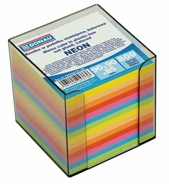 Блок паперу для записів Donau неклеєний кольоровий 800 аркушів (7492001PL-99) - зображення 1