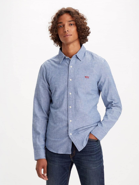 Сорочка літня чоловіча Levi's Ls Battery Hm Shirt Slim 86625-0017 L Navy (5401043516414) - зображення 1