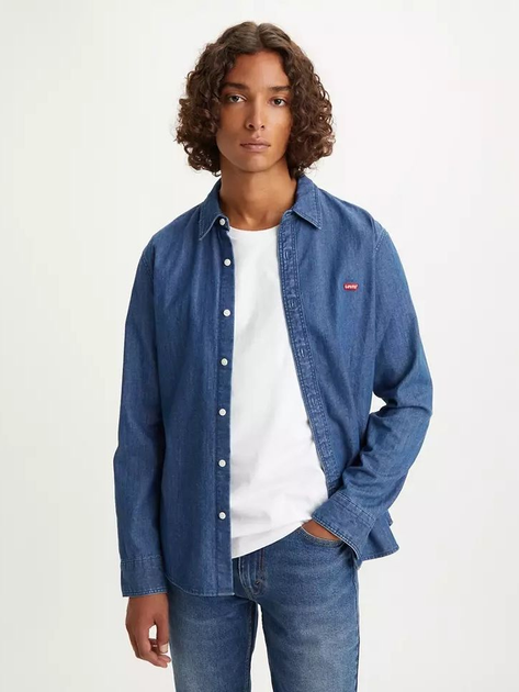 Koszula jeansowa męska Levi's Ls Battery Hm Shirt Slim 86625-0023 M Granatowa (5401105077976) - obraz 1