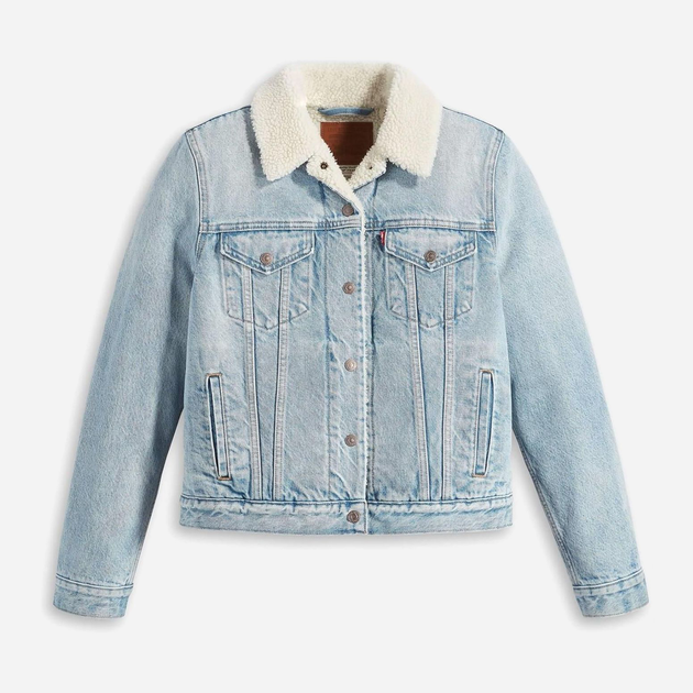 Куртка джинсова жіноча Levi's Original Sherpa Trucker 36136-0069 S Блакитна (5401128131396) - зображення 5