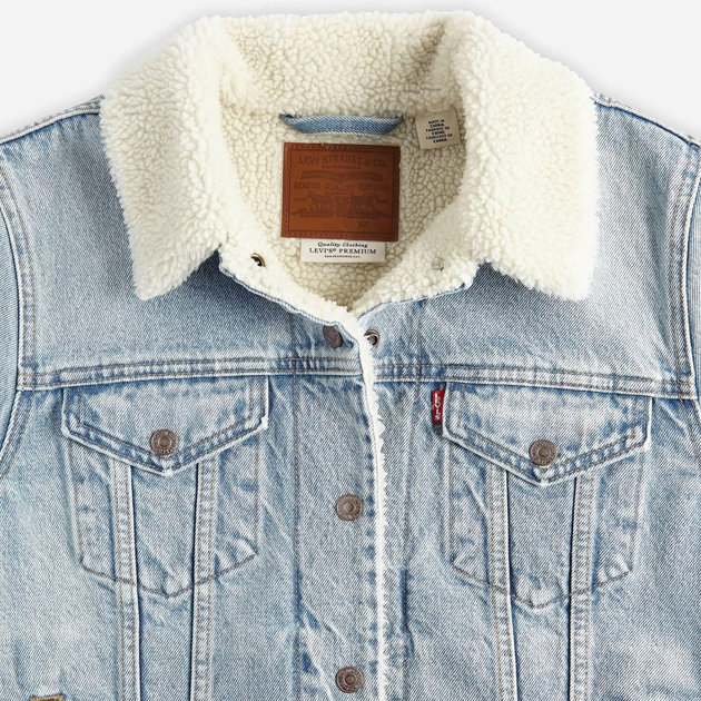 Куртка джинсова жіноча Levi's Original Sherpa Trucker 36136-0069 S Блакитна (5401128131396) - зображення 7