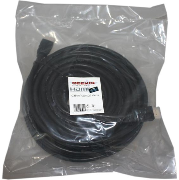 Kabel Reekin HDMI - HDMI Full HD 20 m Black (HDMI-026-20M) - obraz 3